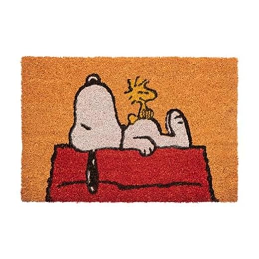 Felpudo Snoopy - Felpudo entrada casa antideslizante 40 x 60 cm - Alfombra entrada casa exterior, Fabricado en fibra de coco - Productos con licencia oficial
