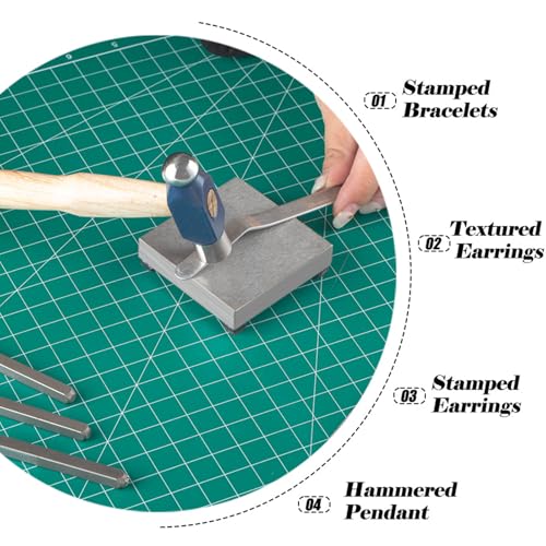 Accessoires de bijoux bloc de banc en fer et caoutchouc pour estampage - 4