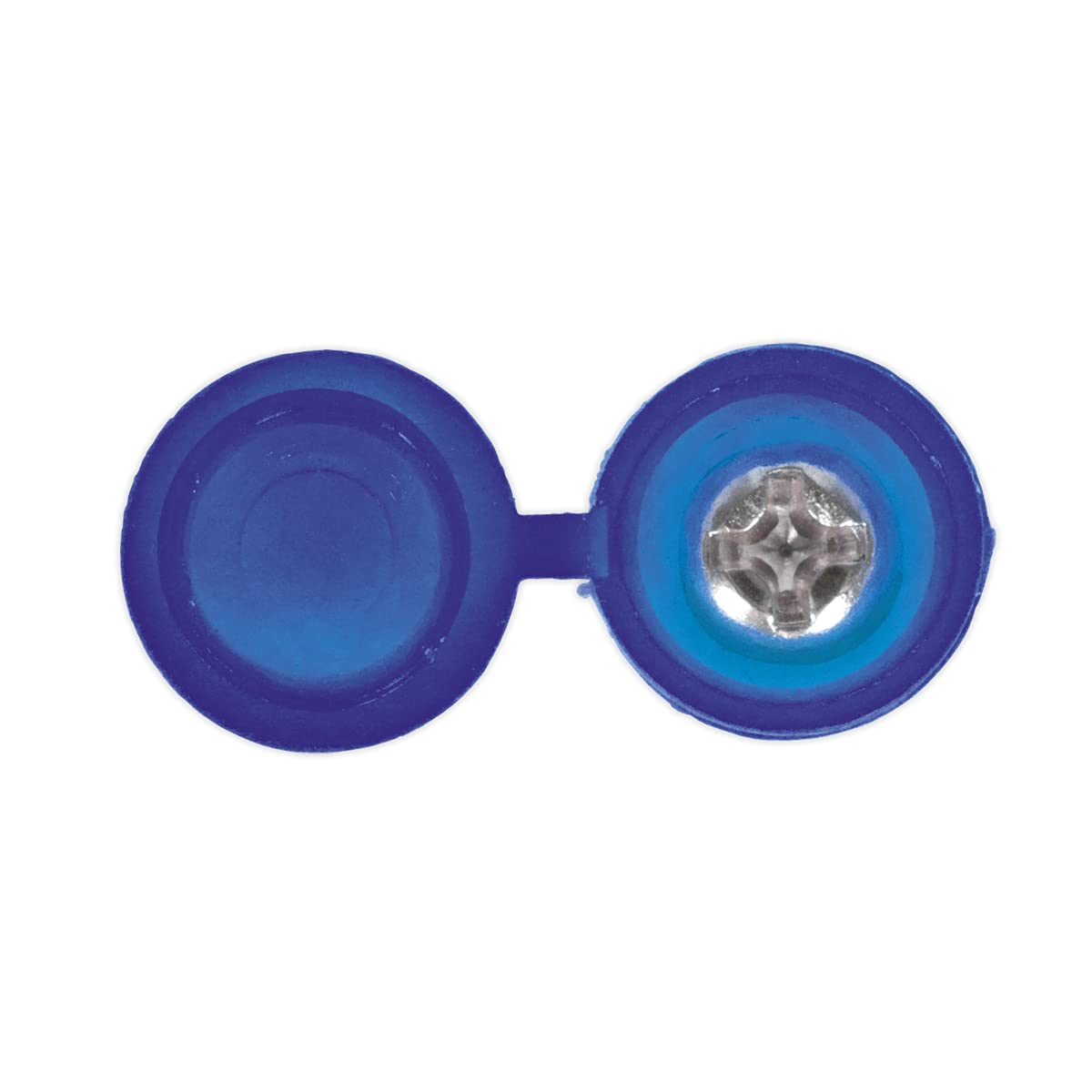 Sealey Npbu50 Number Plate Screw & Flip Cap ?4.2 X 19Mm Blue Pack Of 50, White, 4.2mm diameter x 19mm - Image 2
