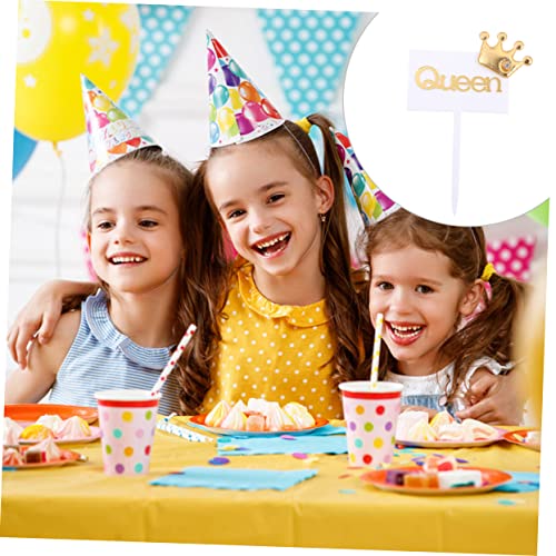 jojofuny 1 set Birthday Bakery King Party Acrylic Happy Supplies Topper Novel Baby Cake Gold Reusabl