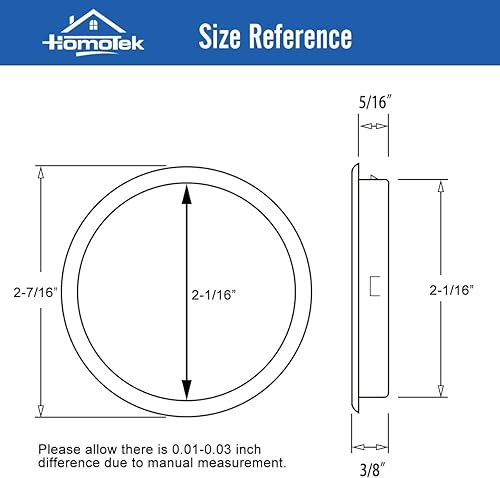 Miniatura 3 de HOMOTEK Paquete de 8 tiradores de dedo para puerta de armario, manijas redondas de puerta corredera de 2-18 pulgadas, tiradores de puerta de