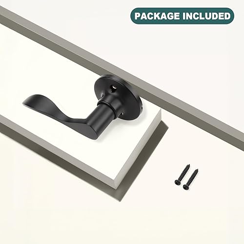 Miniatura 7 de GOBEKOR Paquete de 1 palanca negra para puerta zurda, manija de puerta para armario, cerradura sin giro para armarios de pasillos