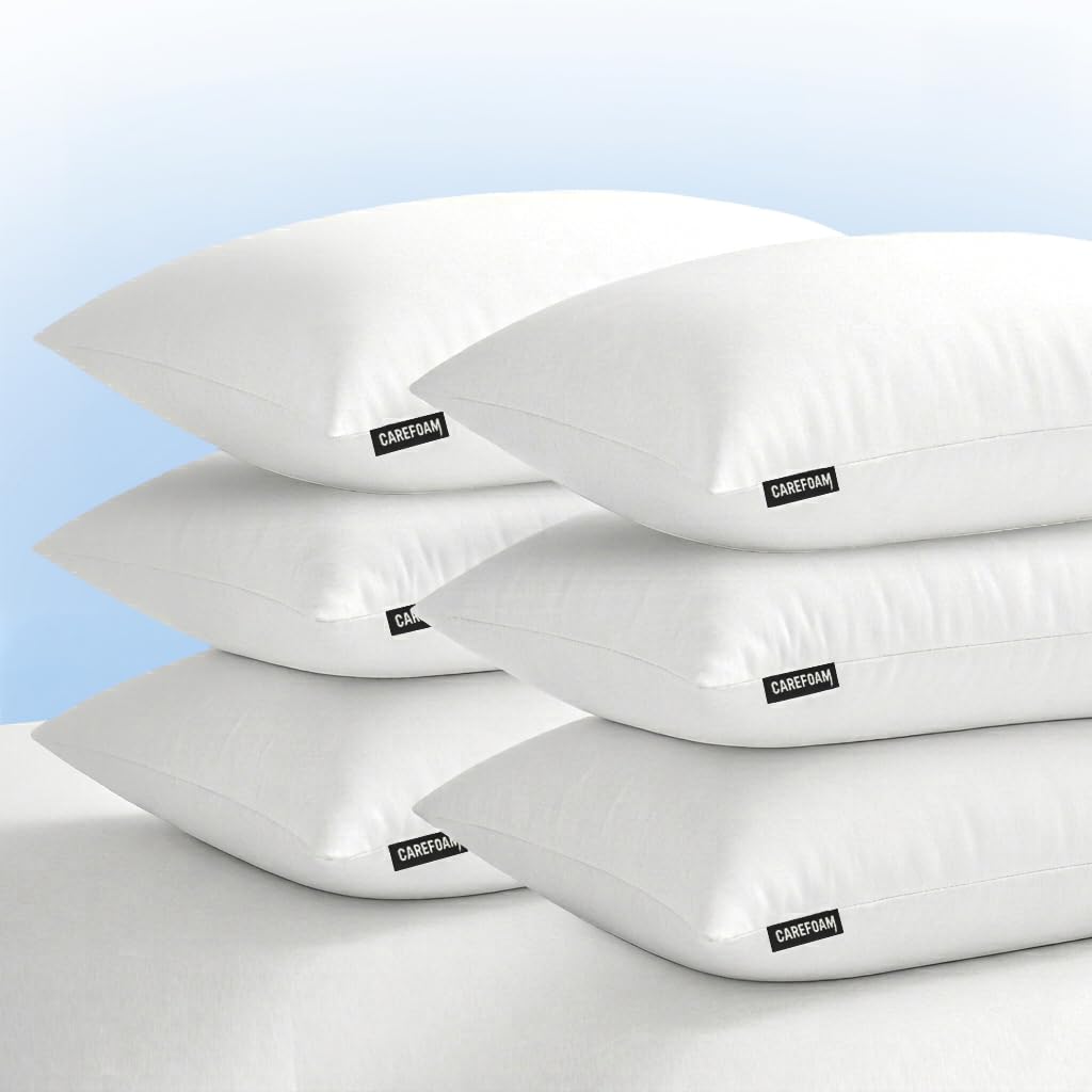 CareFoam Height Adjustable Microfiber Sleeping Pillows – Set of 6 | 16" x 24"| Soft, Supportive & Washable | Ideal for Back, Side & Stomach Sleepers | White-image-46