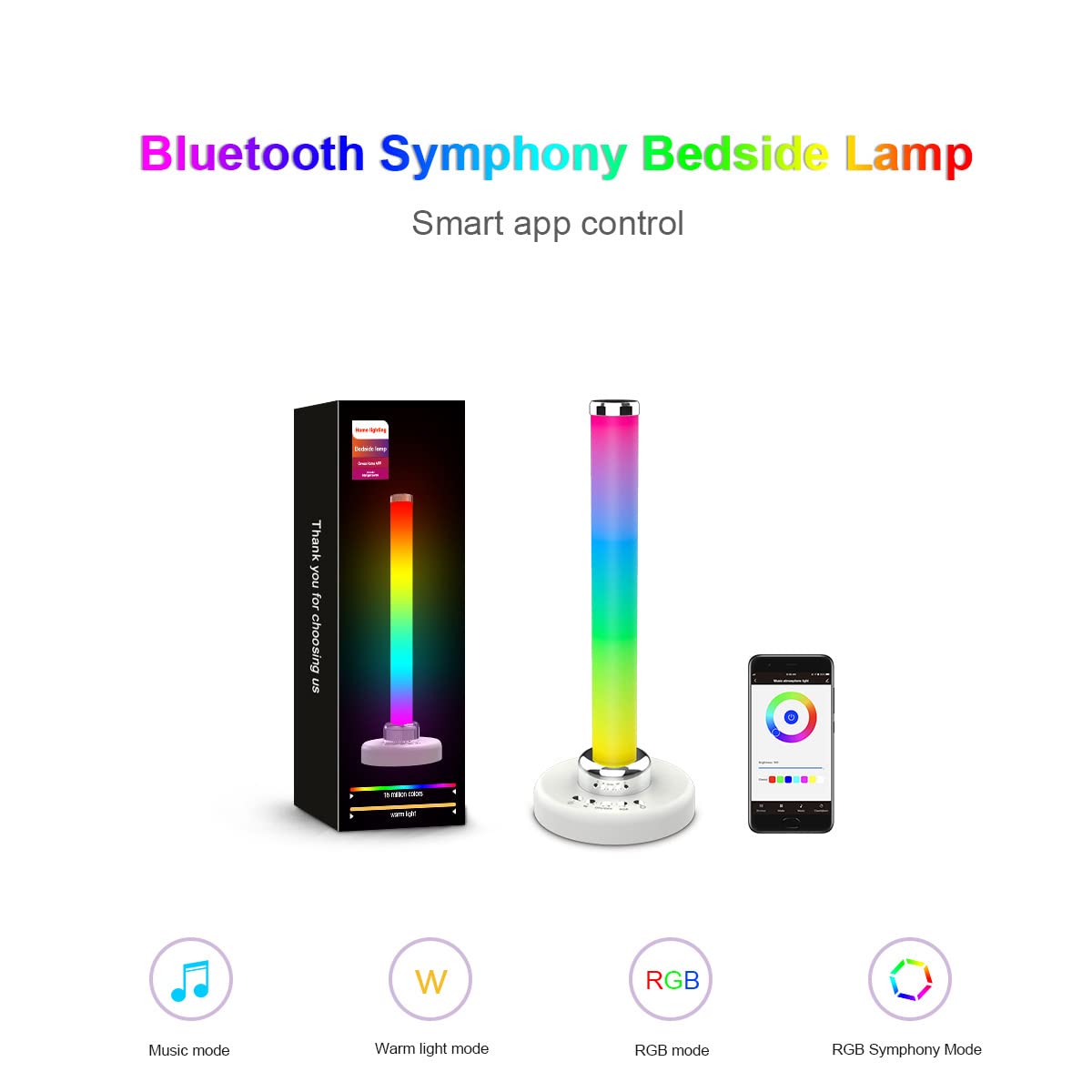 Lampa stołowa LED RGB ściemnialna lampka nocna sterowanie aplikacją i synchronizacja muzyki Lampy nastrojowe RGB Lampka nocna dla dzieci do salonu Oświetlenie dekoracyjne