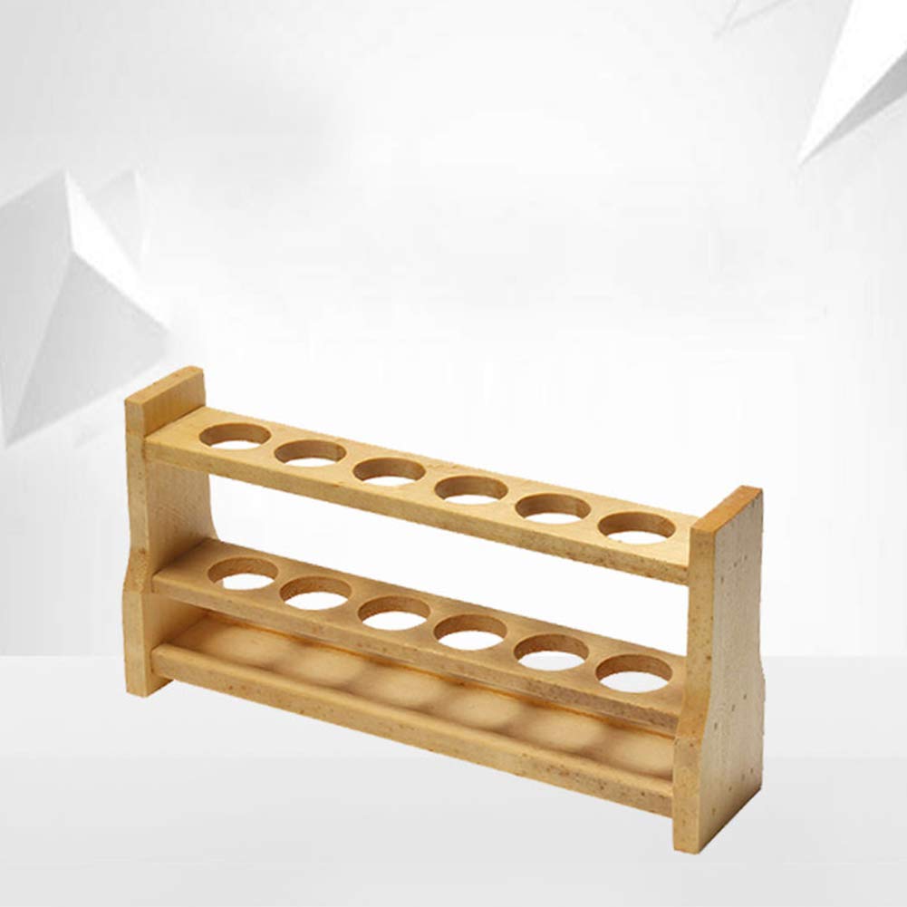 JKGHK Wood Test Tube Rack Labs Premium Wooden Test Tube Rack Test Tube Holder 6 Tube Capacity,6 Holes,10ML - View #3