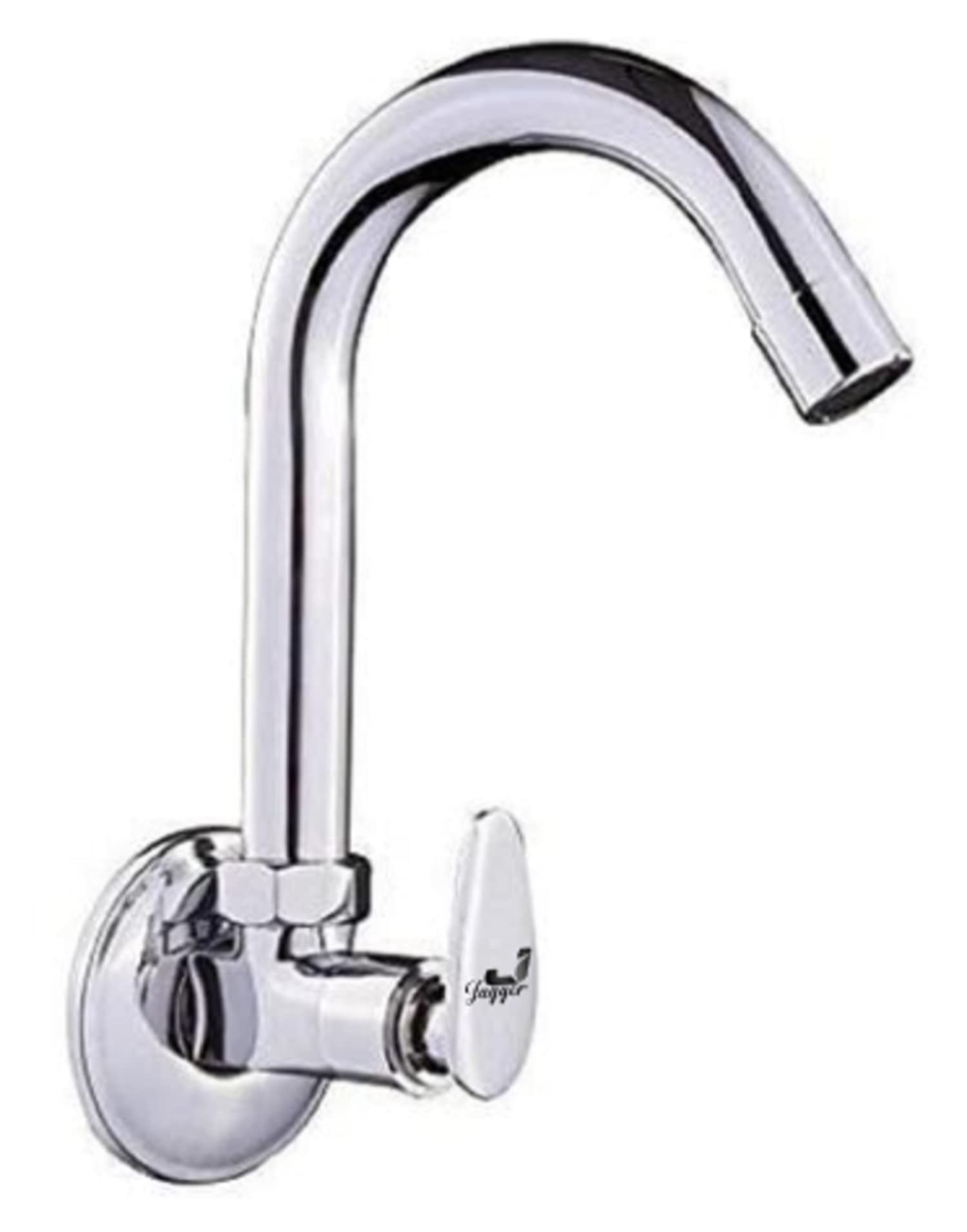 Jagger JBA204 Brass Pan Sink Cock Tap for Kitchen Basin Chrome Finished Wall Mounted Sink Cock Taps with Foam Flow 15mm (Silver) with Teflon Tape and Wall Flange (PAN) (B0BRG3CFNY) Amazon Price History, Amazon Price Tracker
