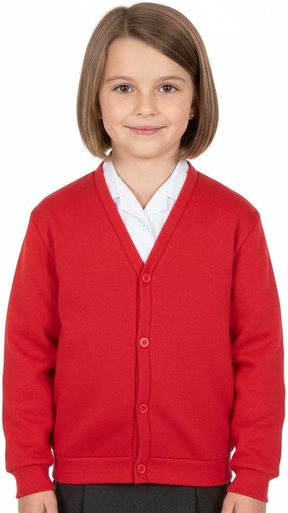 A2Z 4 Kids Girls V Neck Fleece School Cardigan Button Front Uniform Sweater