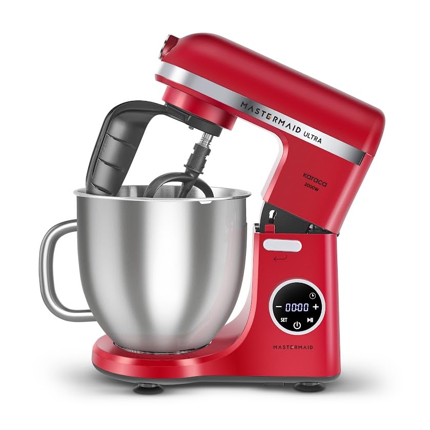 Karaca Mastermaid Chef Ultra D2000W Dijital Ekranlı Hamur Yoğurma Makinesi Imperial Red 7L