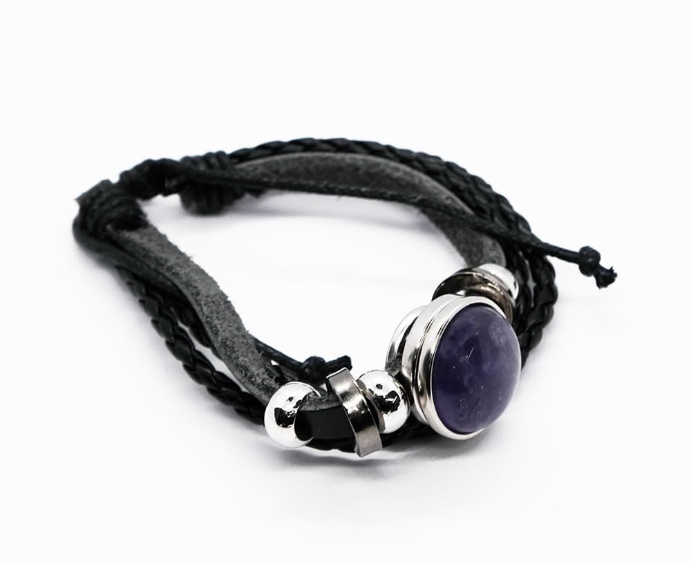 Cleopatra Purple Bracelet Leather Amethyst