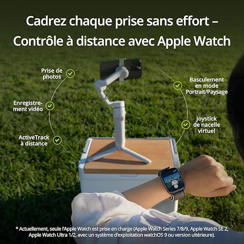 DJI Osmo Mobile 6, nacelle pour tél. à 3 axes, suivi d’objet, barre d’extension intégrée, portable et pliable, nacelle pour Android et iPhone, stabil. vlogging, vidéo YouTube, TikTok, gris platine