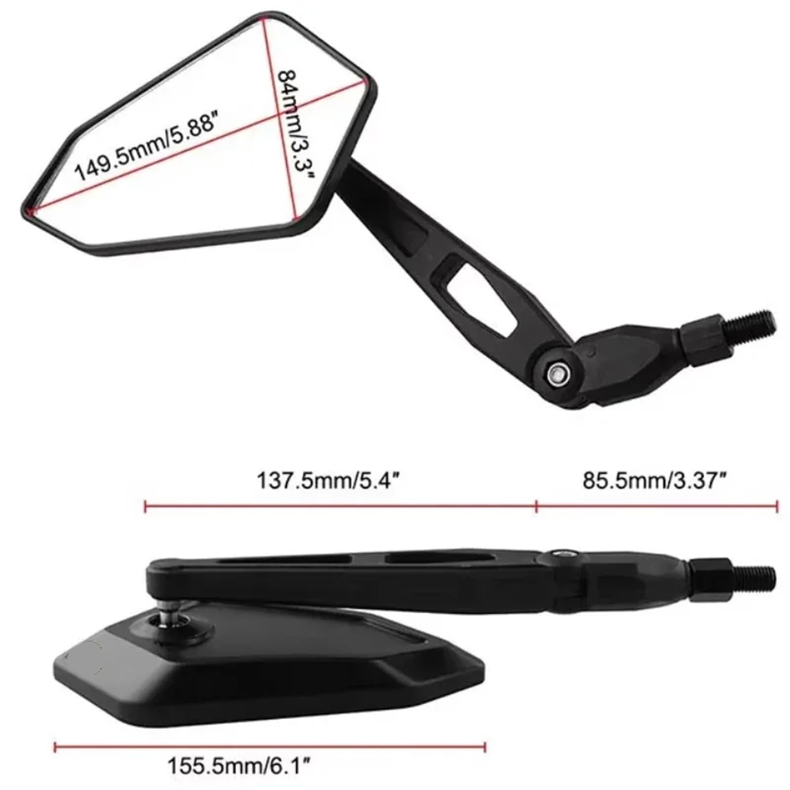 Universeller 22-mm-Lenker-Rückspiegel, HD-Weitwinkel, 360° drehbar, for Fahrrad und Motorrad
