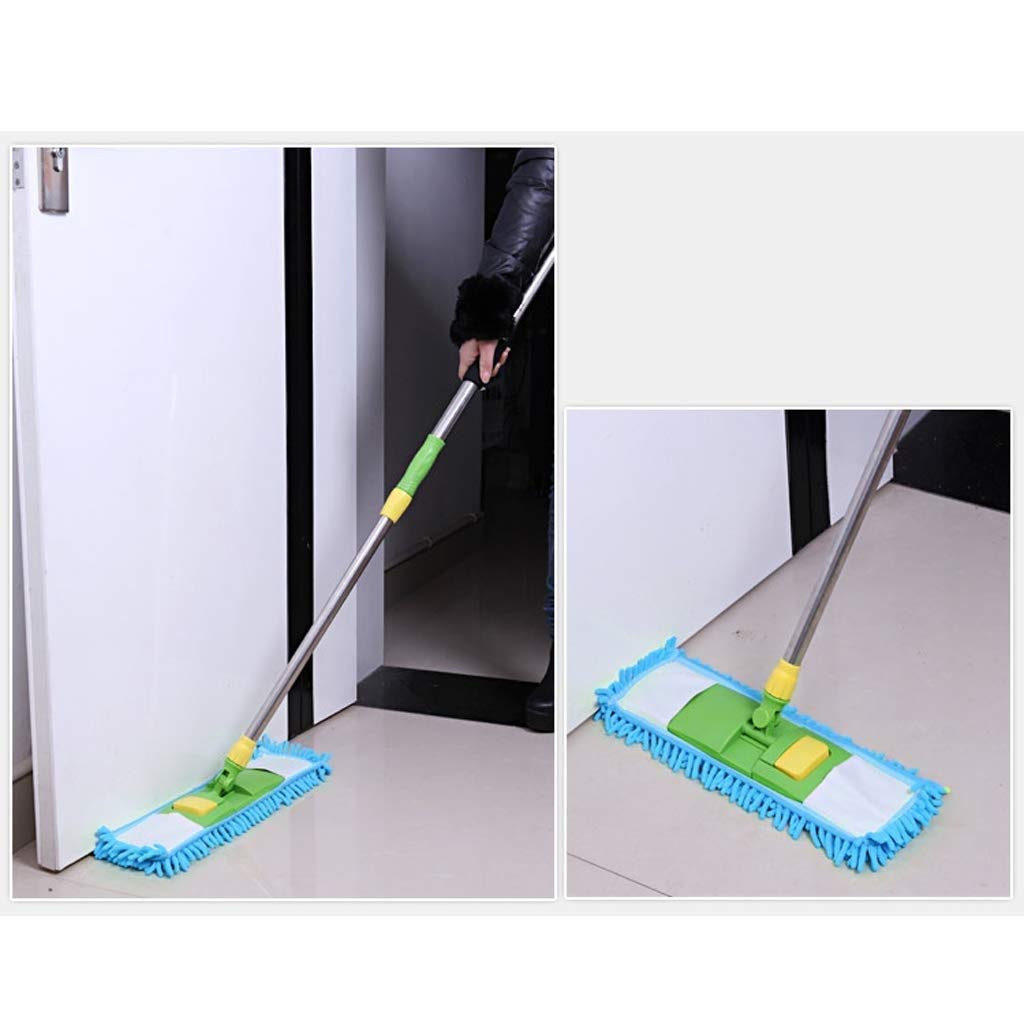 Fregona - Fregona Plana giratoria con Almohadillas Lavables y Mango Largo de Acero Inoxidable para Limpieza de Pisos de Oficina en casa Día de conmemoración para perseguir la Felicidad
