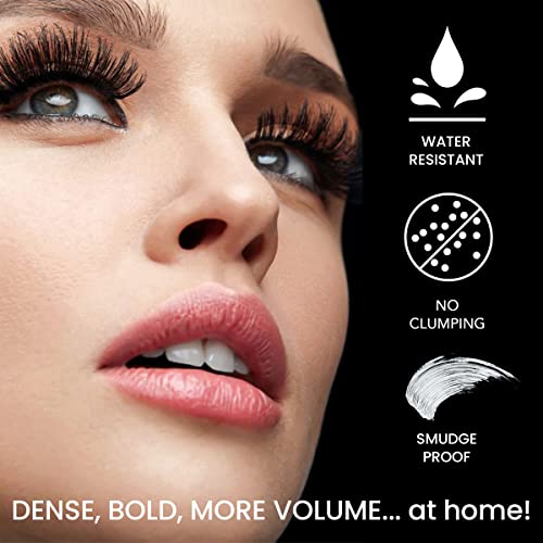 3D Black Mascara For Volume & Length - Eyelash Growth Nourishing Base, Black Mascara Gel & Dry Fibers To Create 3D Lengthening Effect. Non-Toxic & Cruelty Free By Simply Naked Beauty #TOP5