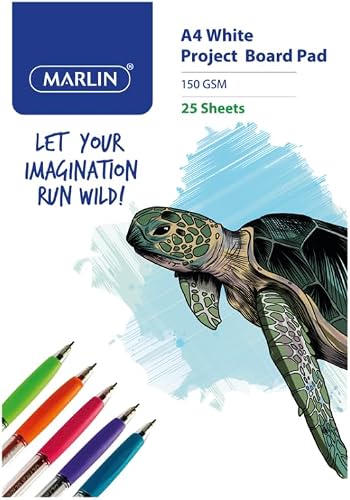 Marlin A4 150GSM 25 Sheets Project Board Pad, White
