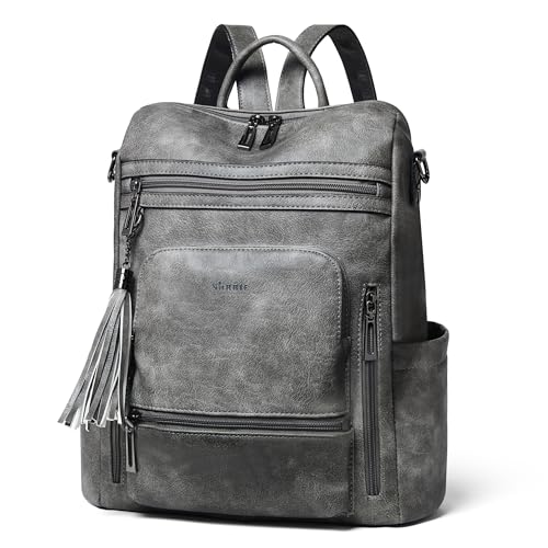 Image of Shrrie Vegan Leather Laptop Backpack for Women 15.6 inch Work Backpack Fashion Travel Backpack Purse for Travel College Work