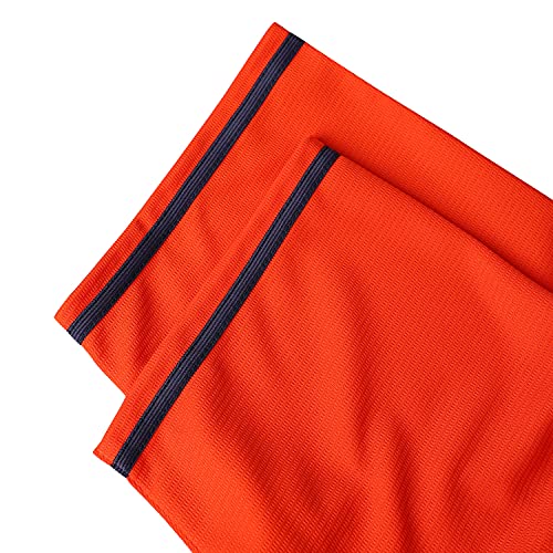Camiseta de béisbol naranja lisa, de manga corta casual con botones miniatura 5