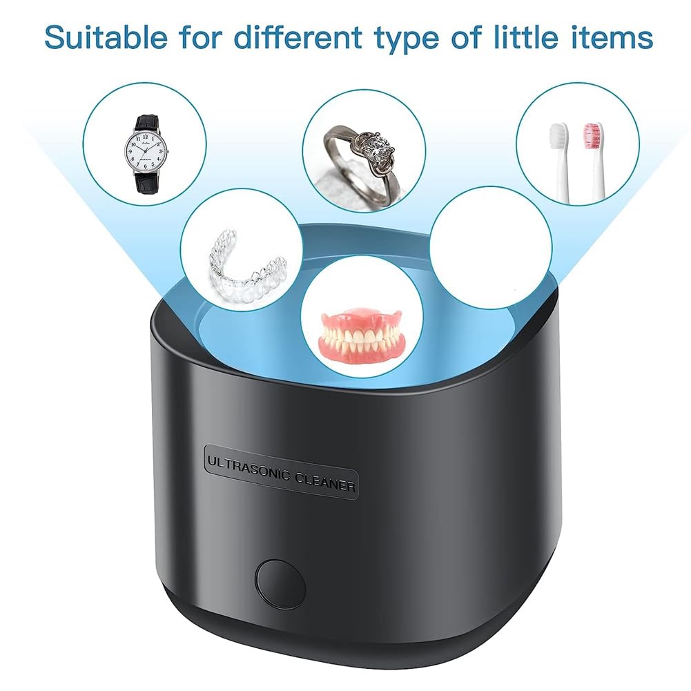 Prise UE, Nettoyeur à Ultrasons 30 W pour ProthèSes Dentaires, Dispositif de Retenue, Nettoyeur à Ultrasons Portable pour ou les Voyages