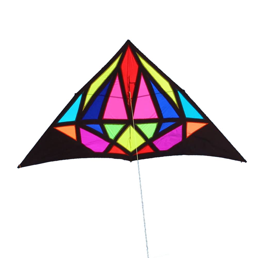 RuiyangNew Large Diamond Delta Kite for Adults Single Line Colorful Nylon Triangle Kites Easy to Fly