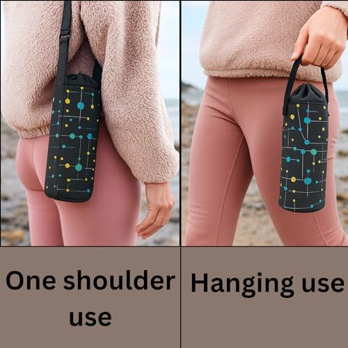Image of 1 Litter Neoprene Water Bottle Carrier Bag with Adjustable Shoulder Strap,Insulated Water Bottle Cover for Stainless Steel /Glass /Plastic Bottles (Green)