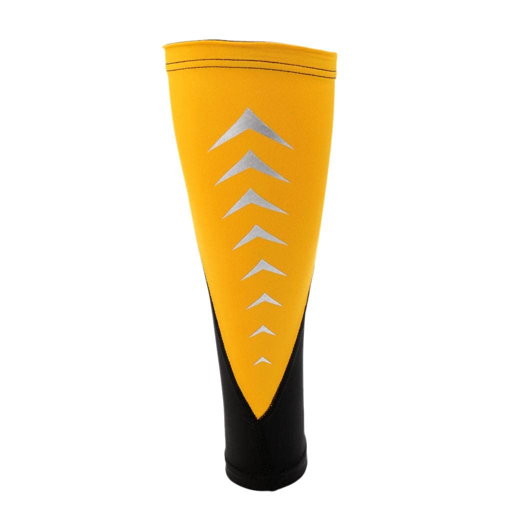 Running Compression Leg Sleeves Leg Stretch Socks L Orange and Black-image-35