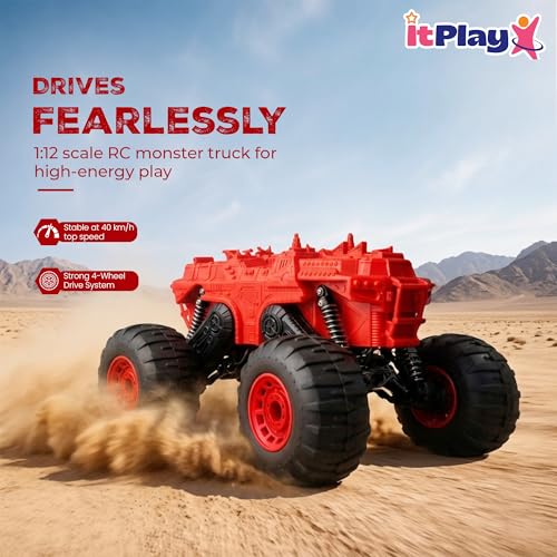 Image of Moon Rover Remote Control Car 4x4 | 1:12 Scale | 40 KM /H High-Speed | 4WD Off-Road | 360 Rotation | 45 Climb | 2.4GHz Signal | 7.4V Rechargeable Battery | Fun Learning Toy for 6-12 Year - Red