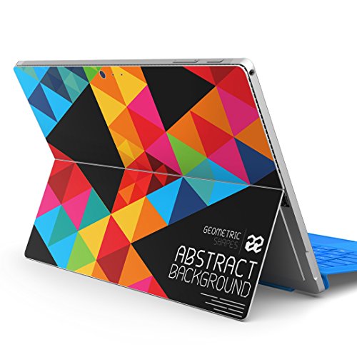 igsticker Surface pro7 (2019) pro6 pro2017 pro4 専用 スキンシール サーフェス ノートブック ノートパソコン カバー ケース フィルム ステッカー アクセサリー 保護 012511 英字 三角 カラフル