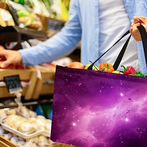 Sac d'épicerie réutilisable compact violet lavable pour courses - 7