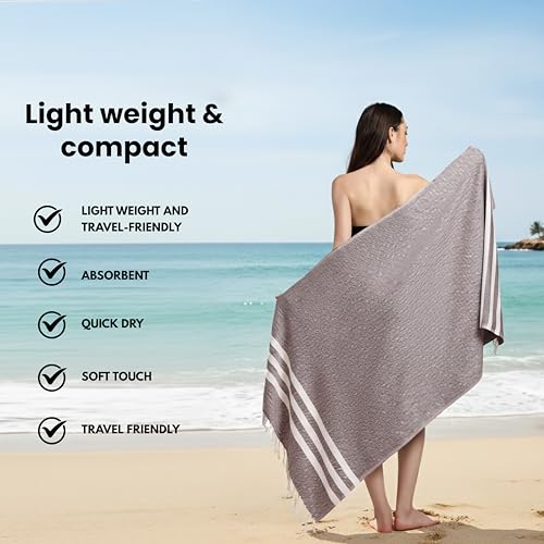 Image of Bamboo Cotton Bath Towels | Ultra Soft Quick Dry Towels for Men & Women | Large Size 75x150 cm | Lightweight Towel Set (Pack of 1, Maroon & Biscuit)