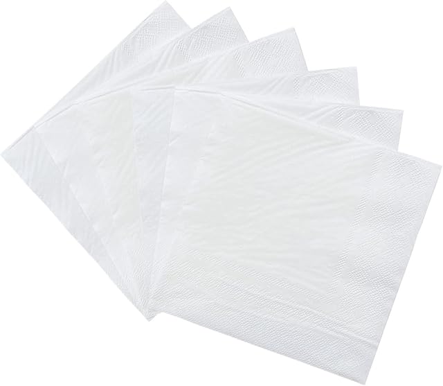 White Serviettes Napkins 33cm,20Pc Party Paper Napkin Disposable,Beverage Luncheon Decorative Paper Napkins Soft Solid Colour Napkins Dinner Napkin Cocktail Napkins 2 Ply for Bar,Restaurant,Xmas Party