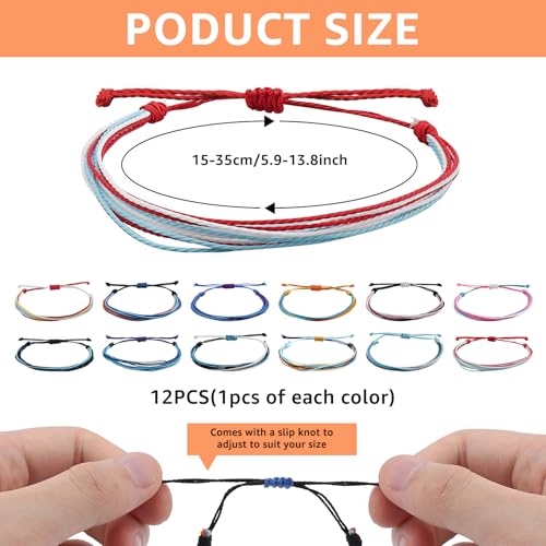 Pulseras tejidas ajustables boho Oubaka 12 unidades miniatura 2