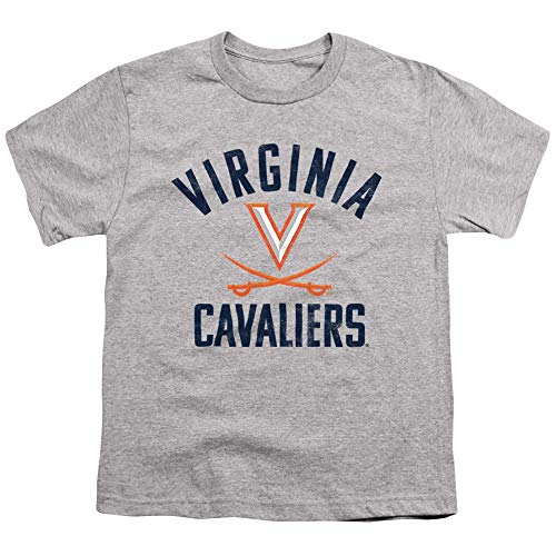 University of Virginia Official Uva Cavaliers Logo Unisex Youth T Shirt,Athletic Heather, Medium