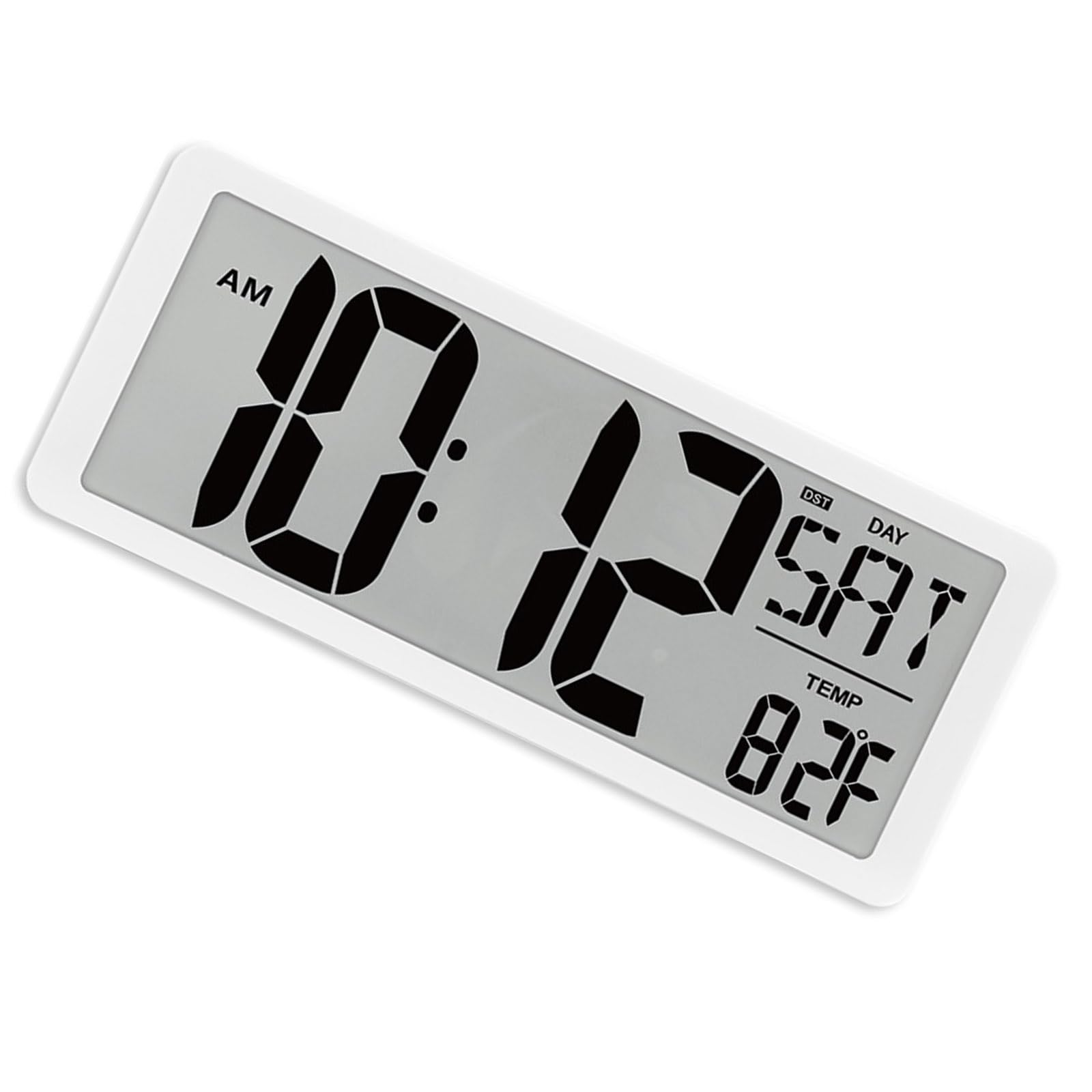 Große digitale LCD Wanduhr mit Temperatur und Datumsanzeige – 35, 6 cm (14 Zoll) leise mit Weckern für Heimbüro, Wanduhr Aufhängen