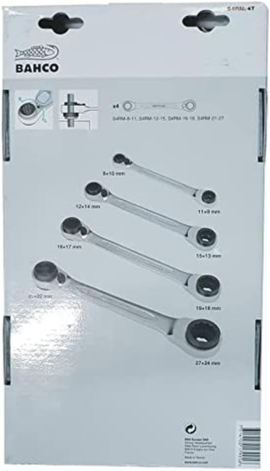 Bahco S4RM4T Reversible Ratchet Spanners Set