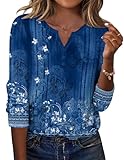 Zeagoo Womens Tops Long Sleeve Fall Shirts V Neck Button Boho Floral Blouses Business Dressy Clothes
