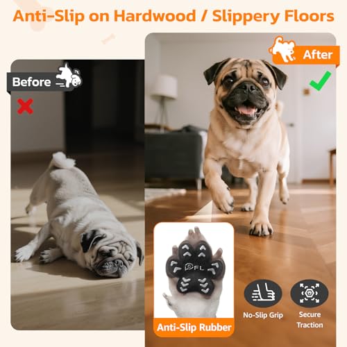 Image of Anti Slip Dog Paw Protectors Pads for Senior Dogs on Hardwood Floor 48 Pcs