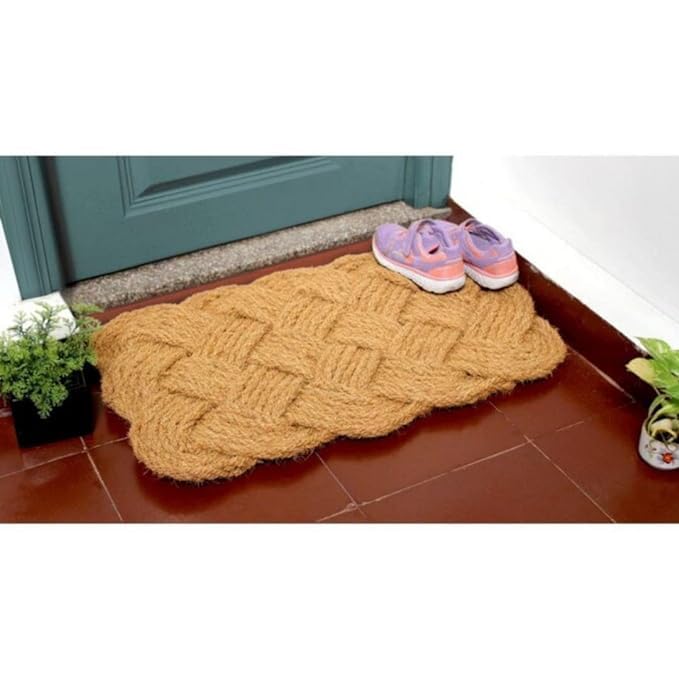 Buy Comfy Rugs 100% Handmade Natural Coconut Coir Rope Knotted Design ...