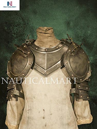 Metal Armor LARP Set of Collars, Shoulders Made of Burnished Steel, for Men, Handmade