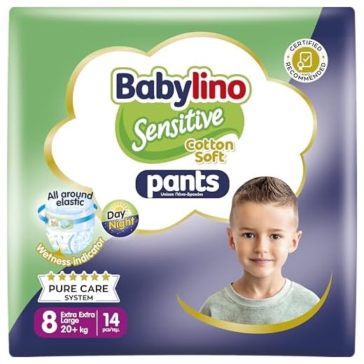 Babylino Sensitive Cotton Soft Luiers Maat 8, Broek XXL (20+ kg), 14 Stuk