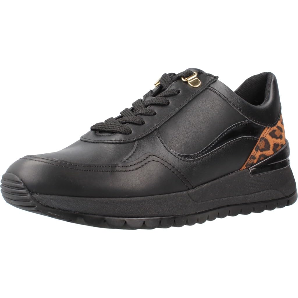 Geox Women's D Desya Trainers, Black, 4 UK
