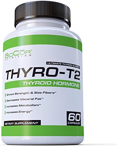 BioCor Nutrition Thyro-T2 Thyroid Hormone Fat Burner Supplement - Boost Metabolism and Lose Weight (60 Capsules - 1 Month Supply)