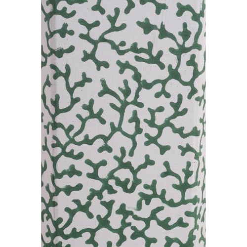 Image of Floral Hand Block Printed 3.3 Gallon Decorative Waste Basket - Eco-Friendly Cardboard Trash Can, Plastic-Free & Sustainable, Perfect for Christmas and Housewarming Gifts (1, Green Tree Branch)