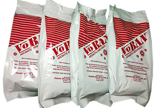4 Qty - 1 lb Bags VOBAN Aromatic Absorbent with Enzymes - Deodorizes vomitus, Child mishaps, pet Accidents, Spills, and Helps Prevent staining of Carpets & Fabrics