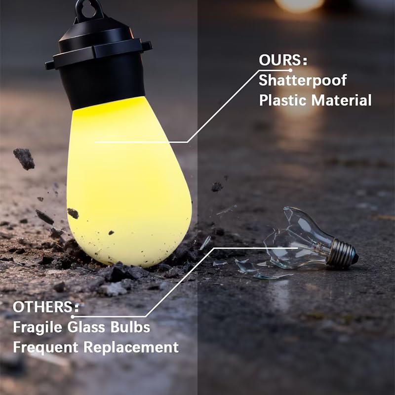 S14 Lichterkette für den Außenbereich, intelligente Terrassenlichter mit 15 bruchsicheren LED-Glühbirnen, App und Fernbedienung, 213 Szenenmodi, IP67 wasserdicht für Garten, Hochzeit