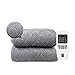 Koc elektryczny szybko nagrzewający, ochraniacz na materac z miękkiego polaru Premium | Podwójne 180*150cm, 200*180cm | Elastyczna spódnica Easy Fit | 8Ustawienia temperatury | Zegar | Dodatkowe ciepło stóp (rozmiar: 18 ( 180