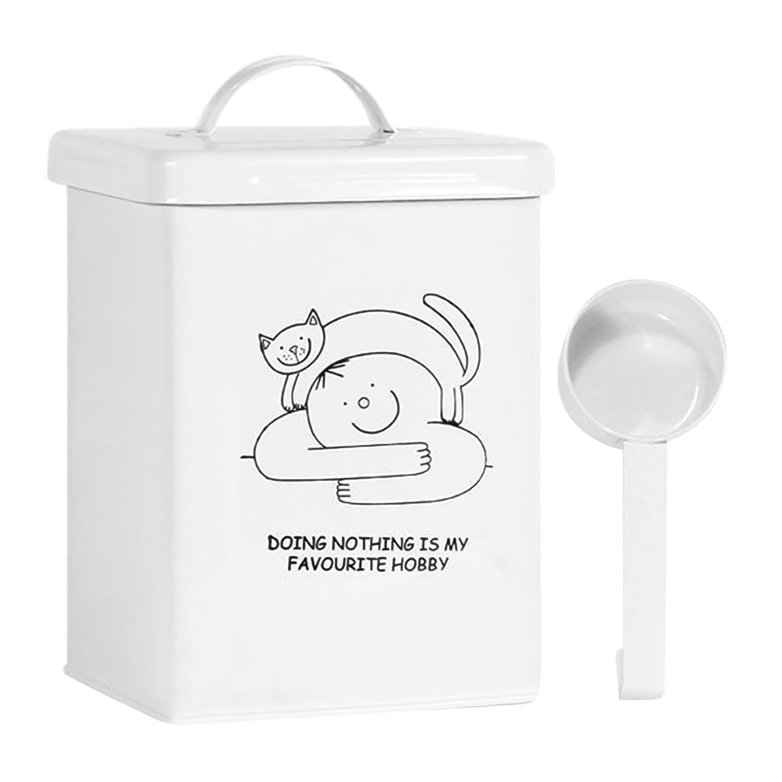 Aizuoni A Izuoni Cat Food Storage Container,5L Waterproof Snack Storage Bin With Lid Nd Spoon | Food Grade Kitchen Storage Ccessories With Handle For Countertops, Closet, Pantry