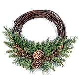 National Tree 16 Inch Pine Cone Grapevine Wreath (PC-16GV-1)