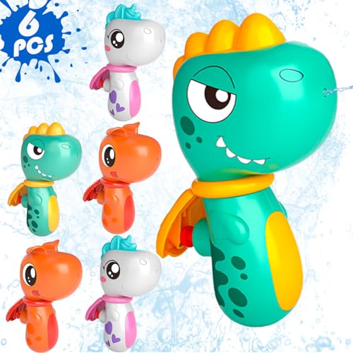 ZEBNYYA 6 Pack Animal Water Gun for Kids, Mini Squirt Gun...