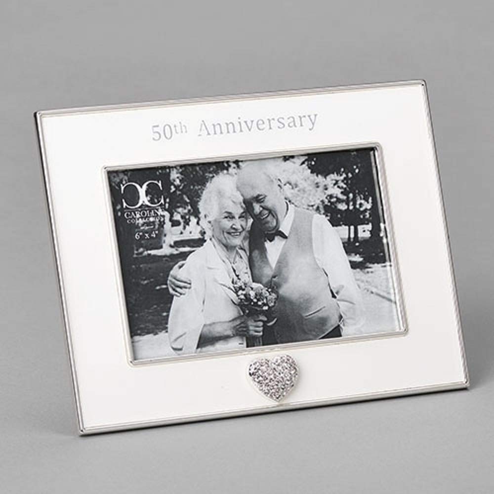 Cadre photo Romain cœur 10,2 x 15,2 cm décoration table anniversaire mariage 50 ans