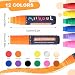 miikoul 12 Colors Jumbo Graffiti Markers, Large 15mm Felt Tip Permanent Acrylic Paint Pens Colored Markers for Rock Painting, Wood, Canvas, Glass, Plastic, Ceramics, Fabric and Outdoor Paintings