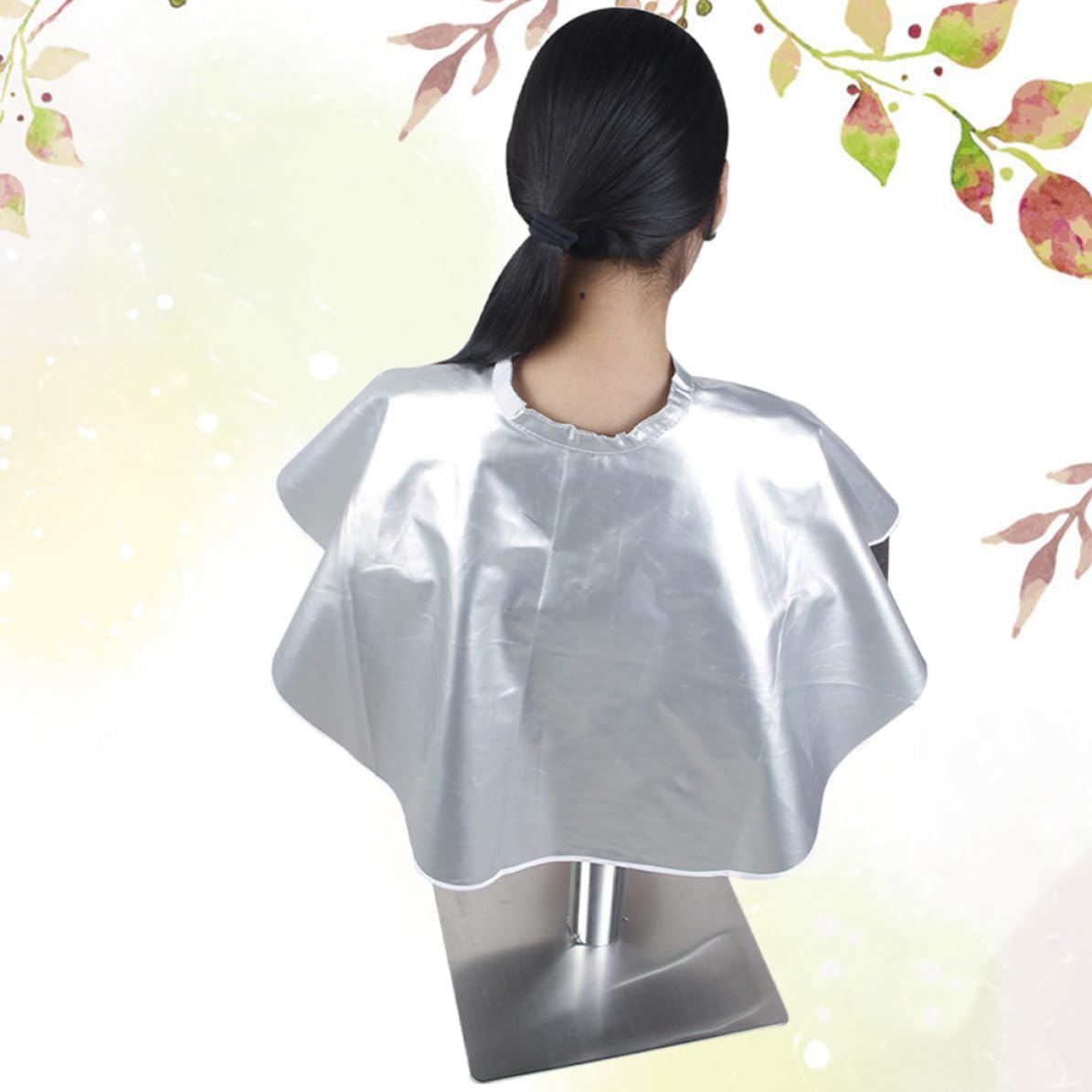 Waterproof Hairdressing Cape for Salon Use Lightweight Polyester Hair Treatments Cape with Snap Closure White Hair Dyeing Apron Suitable for Men and Women